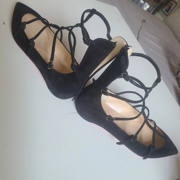 CHRISTIAN LOUBOUTIN 🏷️NEW "Muse" Black Gladiator Zip Ankle Pointed Suede 38 - Picture 6 of 11